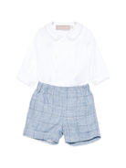 Set t-shirt e short per neonato La Stupenderia blu con colletto tondo 1CBCT11 Z29 LA STUPENDERIA 