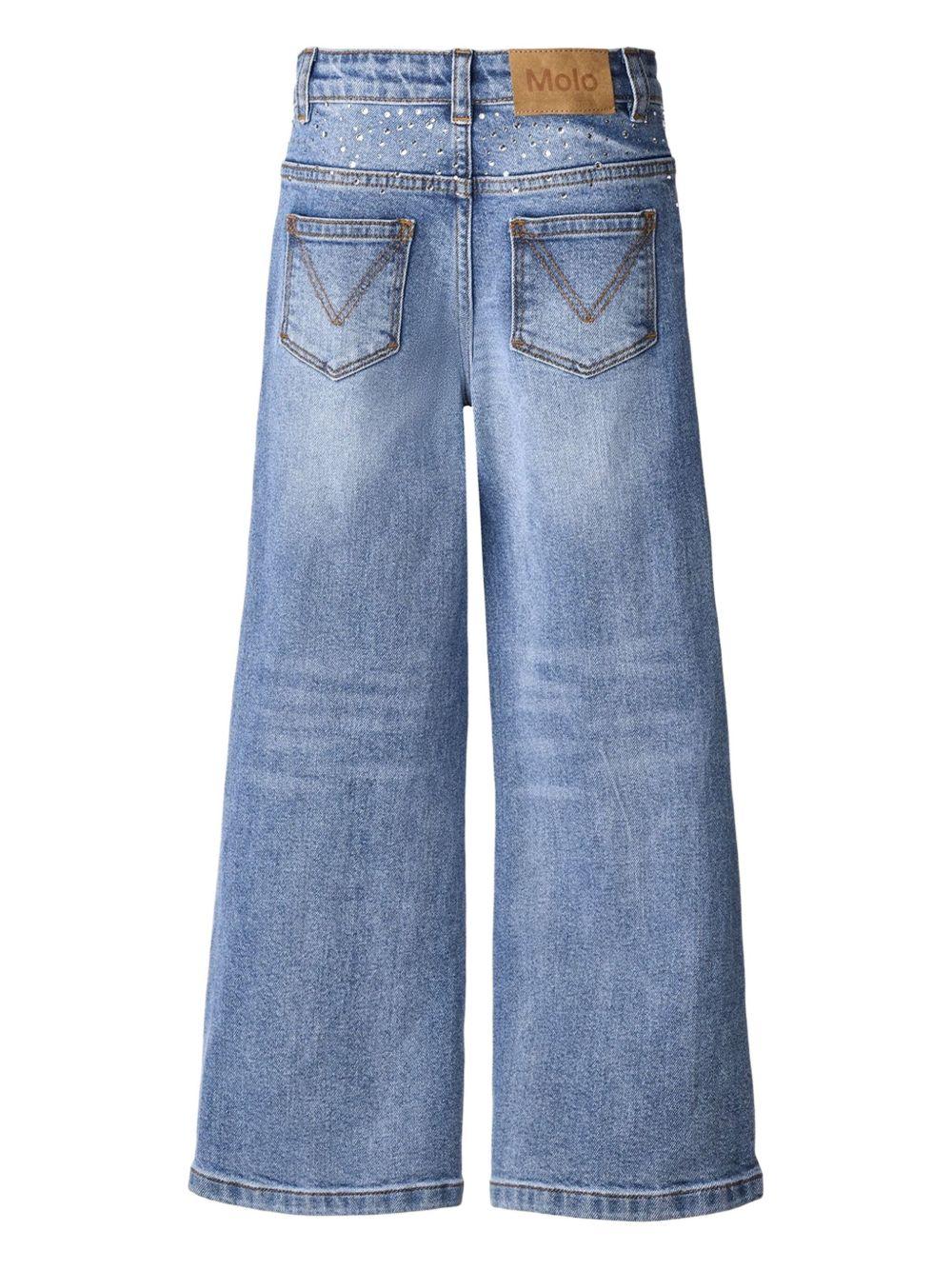 Jeans per bambina Molo Asta in denim con decorazione con strass 2W25I118 9770 MOLO 