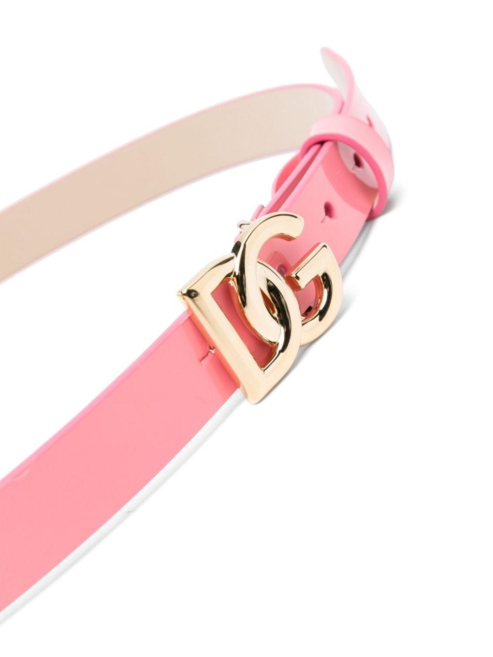 Cintura per bambina Dolce & Gabbana Kids rosa lucida con fibbia color oro EE0062 A1471 80424 DOLCE & GABBANA KIDS 