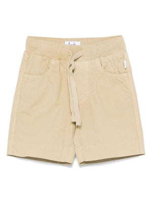 Il Gufo beige stretch cotton baby shorts with buttons
