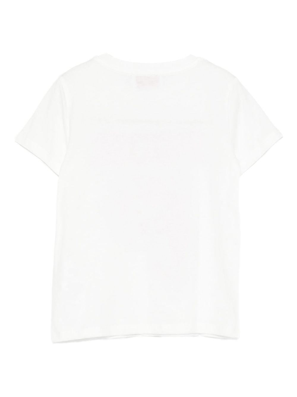 T-shirt per bambina Emilio Pucci Junior bianco con stampa paisley PX8B31 Z3186 101 EMILIO PUCCI JUNIOR 