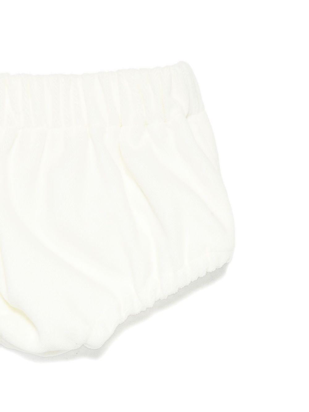Abito per neonata La Stupenderia bianco con colletto arricciato 1CBAB08 V02S37 LA STUPENDERIA 
