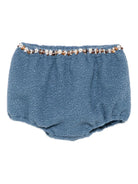 Shorts per bambina A'lapage azzurri con rifiniture floreali AL25 AZZURRO A'LAPAGE 