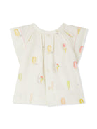 Blusa Alisia per neonata Bonpoint bianco con stampa grafica all-over S05XBLW00016 604 BONPOINT 