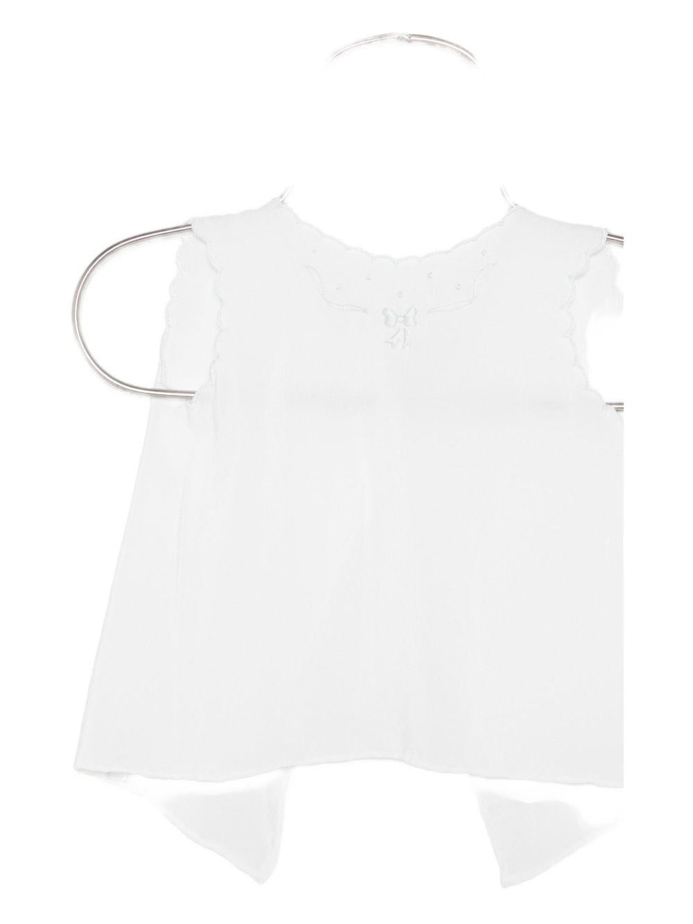 T-shirt per neonato Mariella Ferrari bianca con dettagli ricamati COB2 AZZURRO MARIELLA FERRARI 