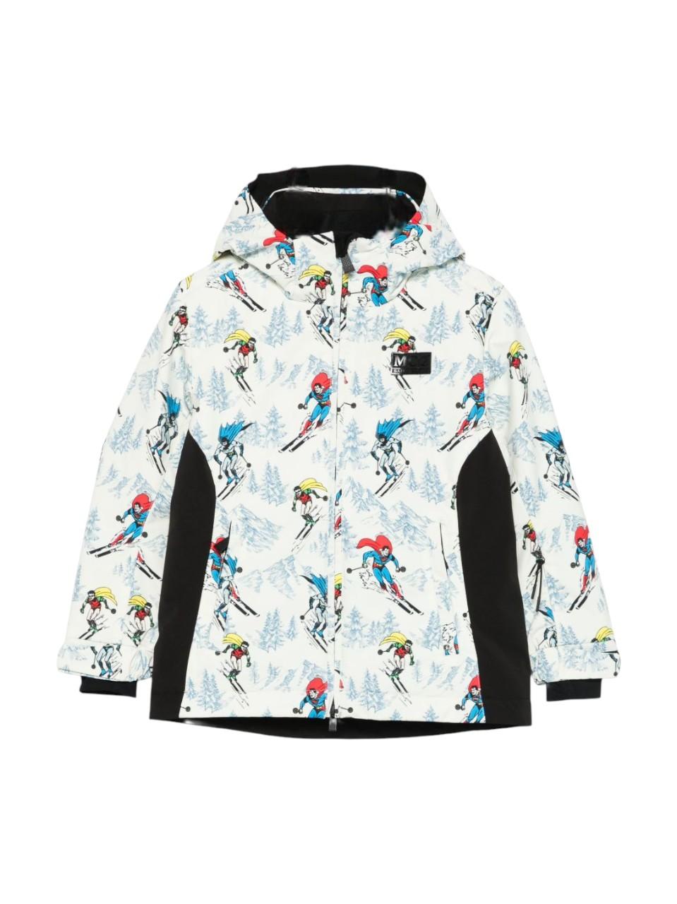 Giubbino per bambino Mc2 Saint Barth Kids bianco con stampa grafica all-over WLD0001 00823I MC2 ST. BARTH KIDS 