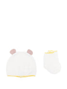 Set berretto e calzini per neonata Gensami Kids bianco con rifiniture gialle SET-ALP-WE WHITE-PINK GENSAMI 