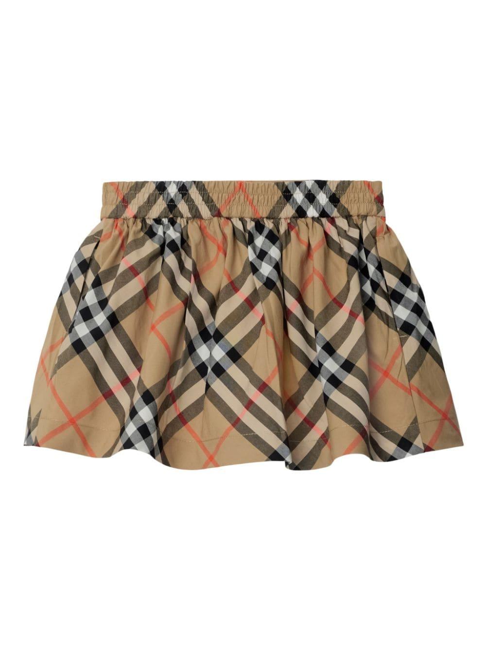 Gonna in cotone Nova check per neonata Burberry Kids beige con fodera completa 8096416 B9368 BURBERRY KIDS 