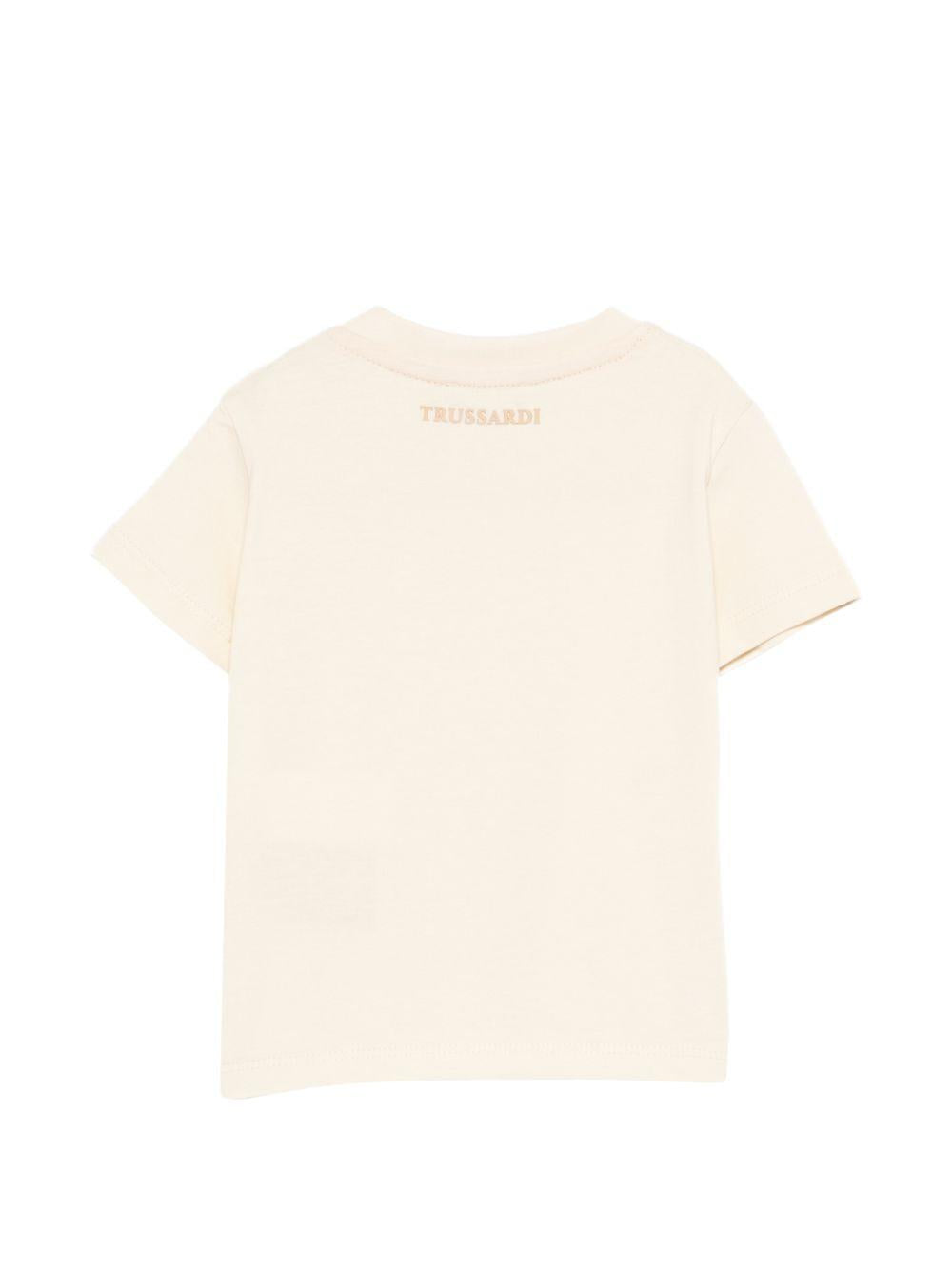 T-shirt per neonato Trussardi Junior beige con logo sul davanti TIP26048TS BEIGE N.E. TRUSSARDI JUNIOR 