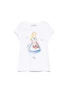 T-shirt per bambina Monnalisa bianco con stampa grafica x Disney 11E622 5202 0099 MONNALISA 