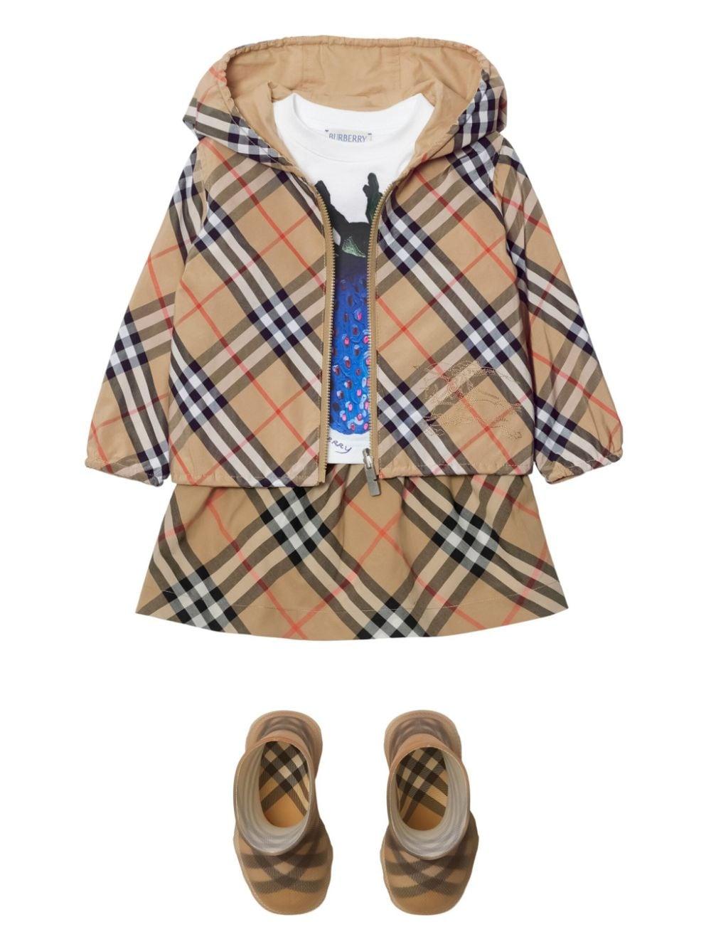 Gonna in cotone Nova check per neonata Burberry Kids beige con fodera completa 8096416 B9368 BURBERRY KIDS 