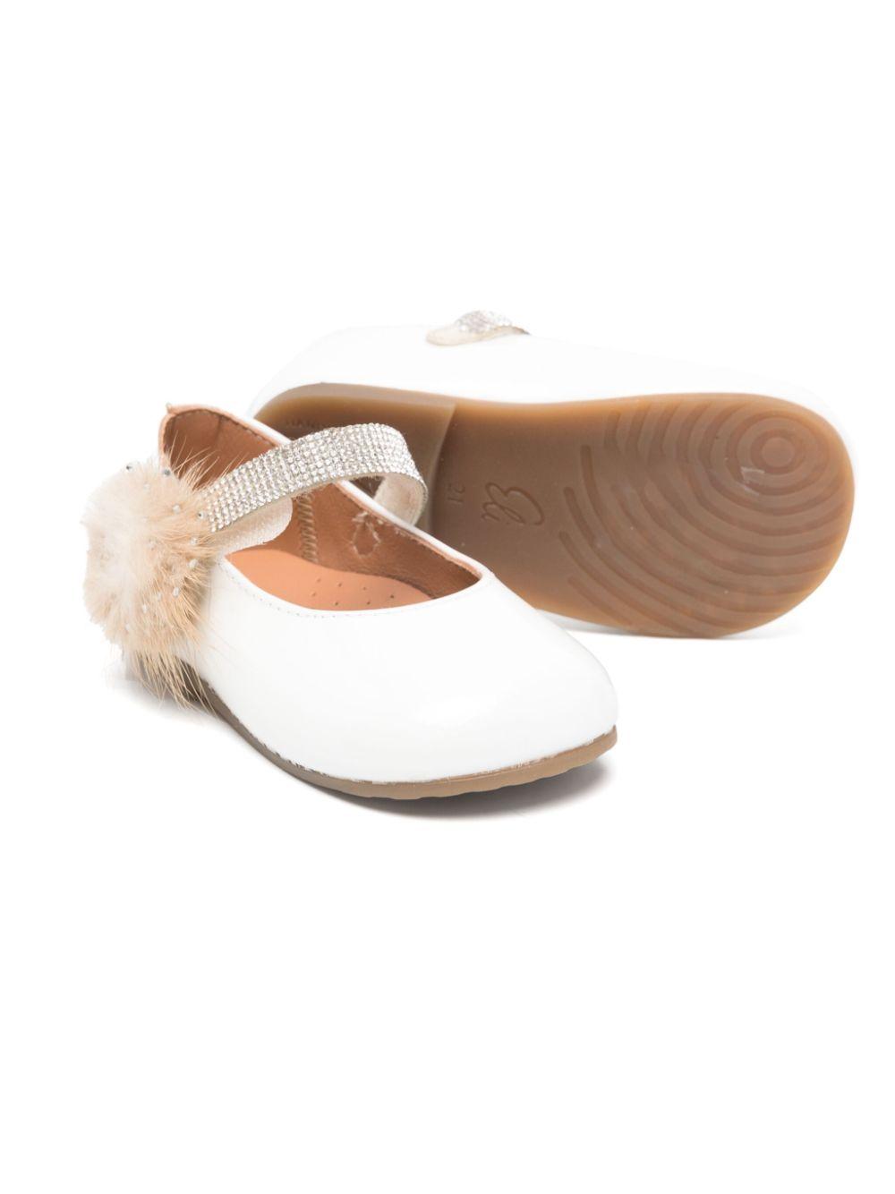 Ballerine per neonata Eli1957 bianco con decorazione 14030AK PEARL ElI 