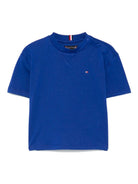 T-shirt con ricamo per neonato Tommy Hilfiger Junior blu con girocollo KB0KB09601NB D03 TOMMY HILFIGER JUNIOR 