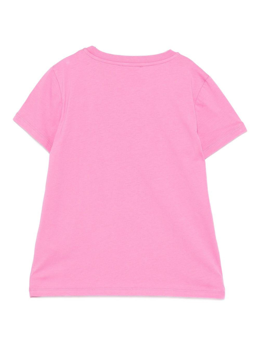 T-shirt per bambina Emilio Pucci Junior rosa con logo sul davanti PX8B31 Z3186 543 EMILIO PUCCI JUNIOR 
