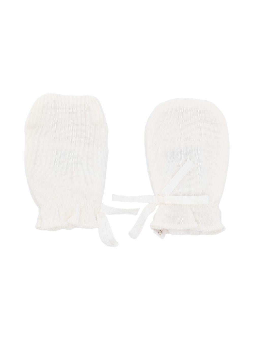 Muffole per neonati Bonpoint bianche con dettaglio fiocco PEBIOMOUFLES 002 BONPOINT 
