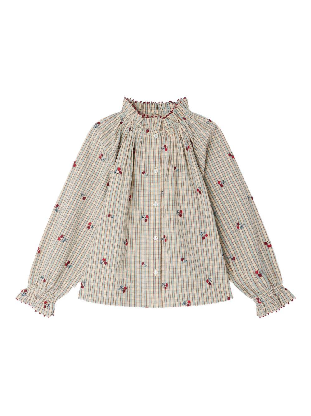 Blusa per bambina Bonpoint beige a quadri W05GBLW00016 310A BONPOINT 