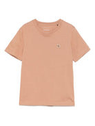T-shirt con applicazione per bambino Calvin Klein Kids marrone con orlo dritto IU0IU00543 GU1 CALVIN KLEIN KIDS 