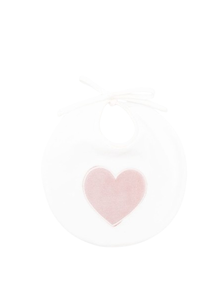 Bavaglino per neonata La Stupenderia bianco con cuore rosa 1TBBV12 L23 LA STUPENDERIA 