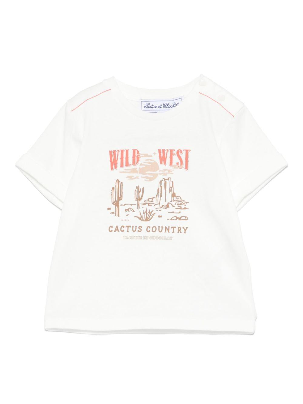 T-shirt per neonato Tartine Et Chocolat bianco con stampa CA10041 13 TArtine & Chocolat 