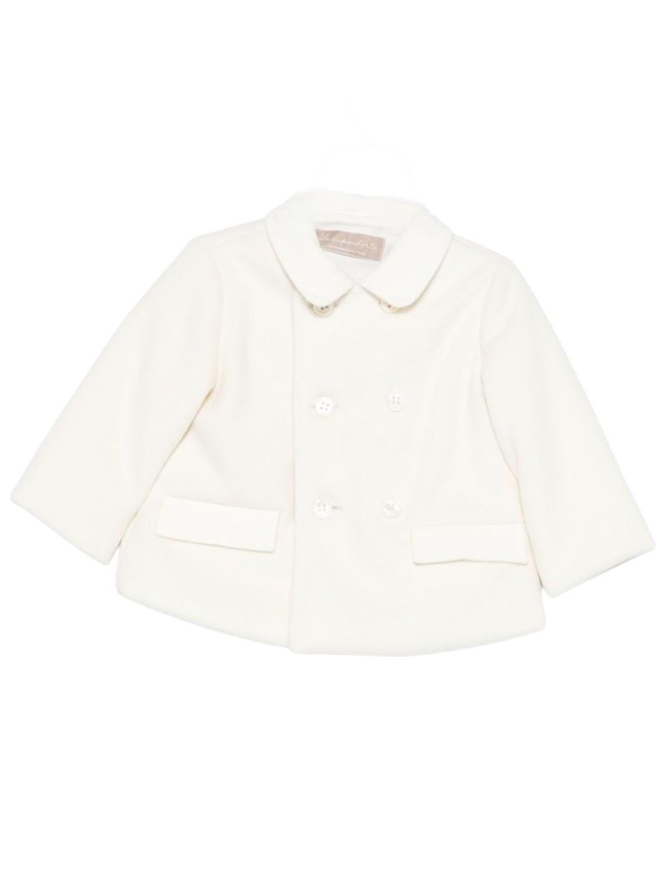 Cappotto a doppiopetto per neonata La Stupenderia bianco con colletto classico 1TCGB13 H32 LA STUPENDERIA 