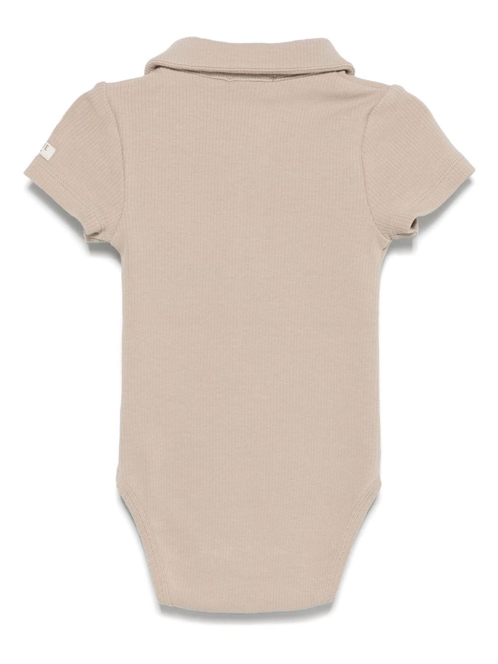 Body per neonata Donsje Moli beige con colletto stile polo 3031500 00017 DONSJE 