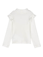 Blusa con strass per neonata Monnalisa bianca con collo a lupetto 31D623 4212 0001 MONNALISA 