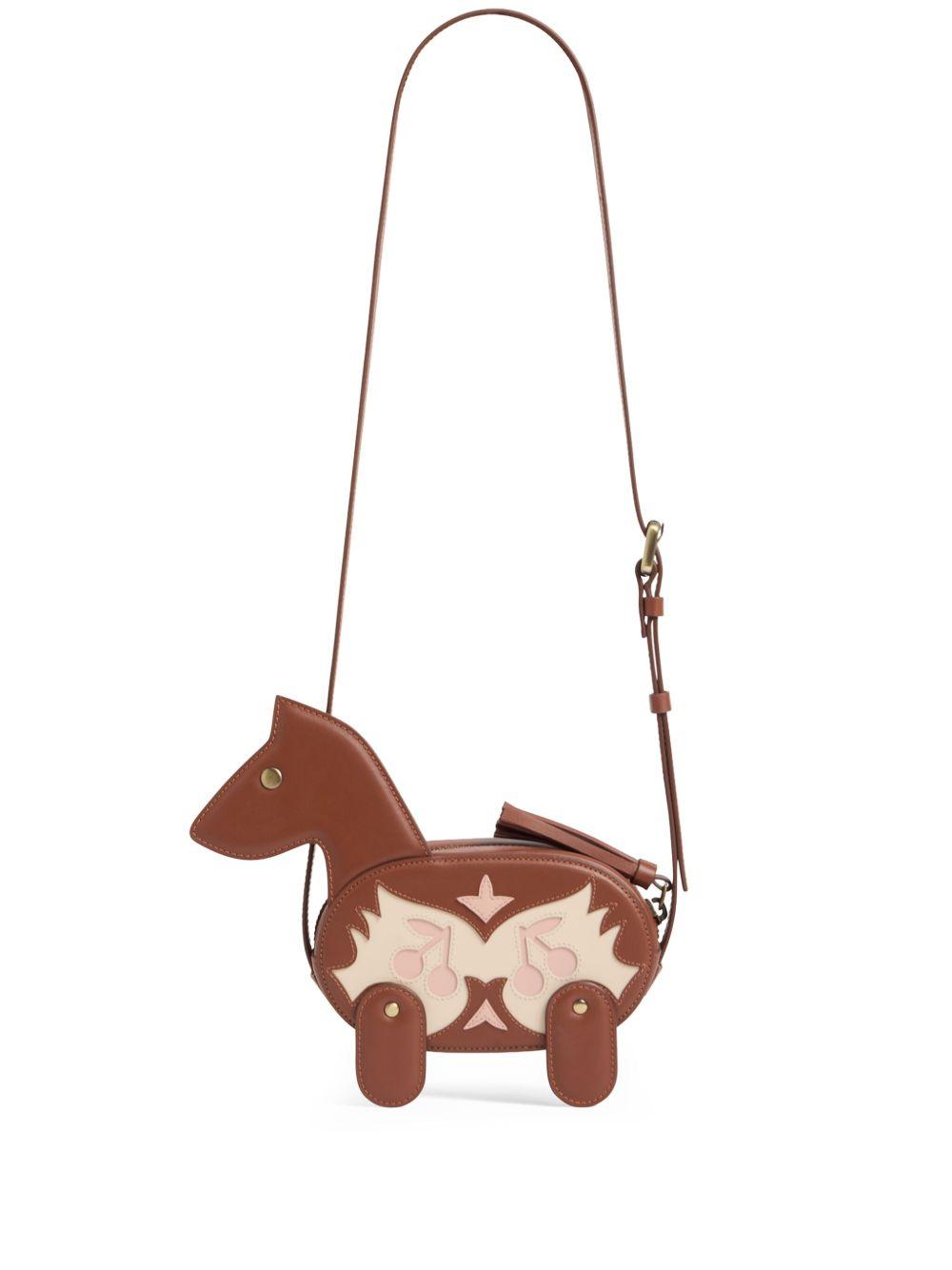 Borsa a spalla per bambina Bonpoint Jonquil marrone a forma di cavallo W05GBEL00001 067C BONPOINT 