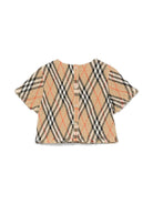 Blusa per neonata Burberry Kids Madeline beige con motivo Vintage Check 8100547 B9368 BURBERRY KIDS 