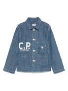 Giacca per bambina C.P. Company Kids in denim con stampa CUA003L0E31 81161 C.P.COMPANY KIDS 