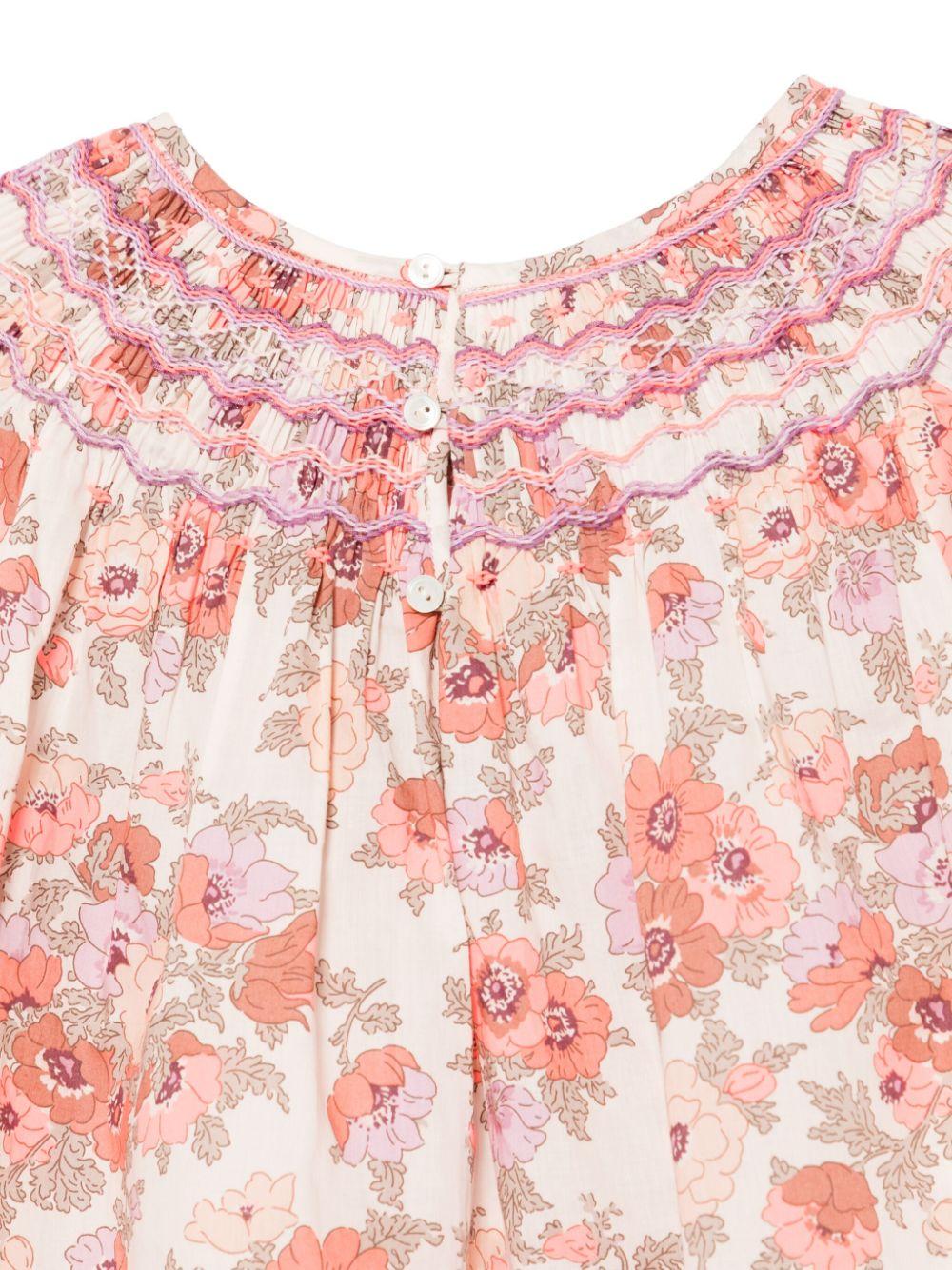 Blusa per bambina Bonpoint adelice rosa con stampa con fiori all-over S05GBLW00014 526 BONPOINT 