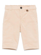 Pantaloni per neonato Fendi Kids beige con tasca posteriore logata BMF233 AS5B F1P2P FENDI KIDS 