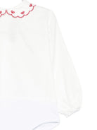 Tutina per neonata La Stupenderia bianca con colletto con dettagli rossi 1TBBD04 B01RED LA STUPENDERIA 