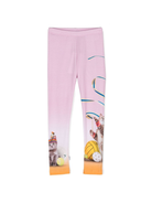 Leggings con stampa per bambina Molo rosa con gamba affusolata 2W24F207 3614 MOLO 