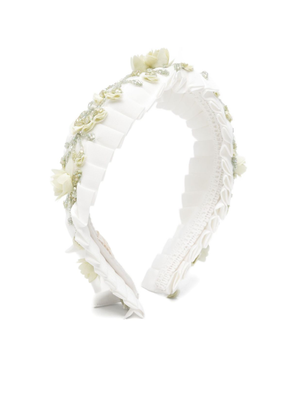 Cerchietto per bambina Maison Ava bianco con decorazioni floreali MA FW25 HB02 OFF WHITE MAISON AVA 