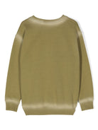 Felpa Off Stamp CL per bambino Off-White Kids verde con effetto sbiadito OBBA001F24FLE001 5401 OFF WHITE KIDS 