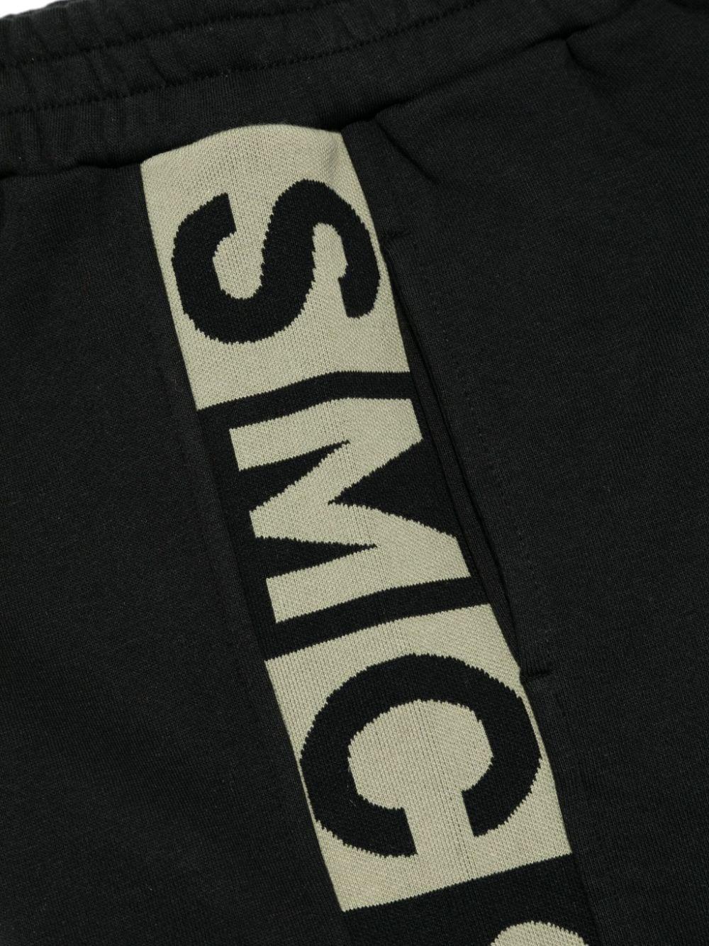 Pantaloni sportivi per bambino Stella McCartney Kids neri con logo jacquard TV6R60 Z0409 930 STELLA McCARTNEY KIDS 