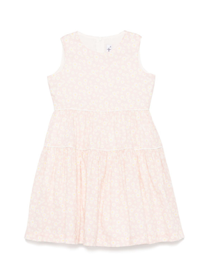 Il Gufo pink floral print dress for girls with full lining