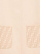 Abito per bambina Fendi Kids beige con apertura anteriore e tasche logate JFB722 A8DO F1P2N FENDI KIDS 