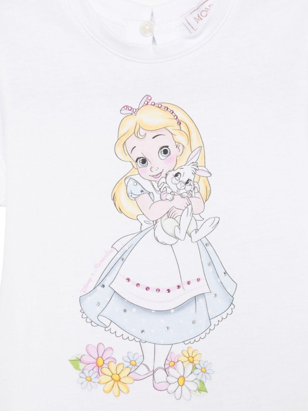T-shirt per neonata Monnalisa bianco con stampa grafica x Disney 39E614 5002 0099 MONNALISA 