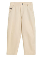 Pantaloni per bambino Brunello Cucinelli Kids beige con dettaglio a catena Monili BB113P217 C7992 BRUNELLO CUCINELLI KIDS 