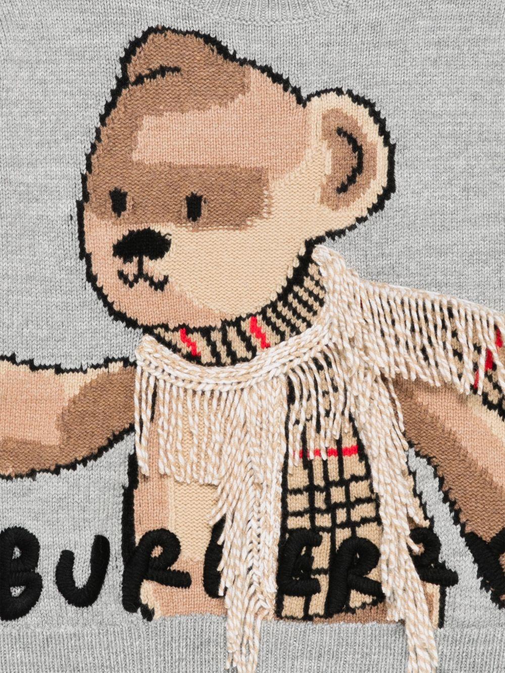 Maglione per bambino Burberry Kids grigio con orso Thomas 8109458 A1373 BURBERRY KIDS 