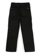 Cargo nero per bambino in twill ondulato John Richmond Junior RBA24160PA BLACK JOHN RICHMOND JUNIOR 