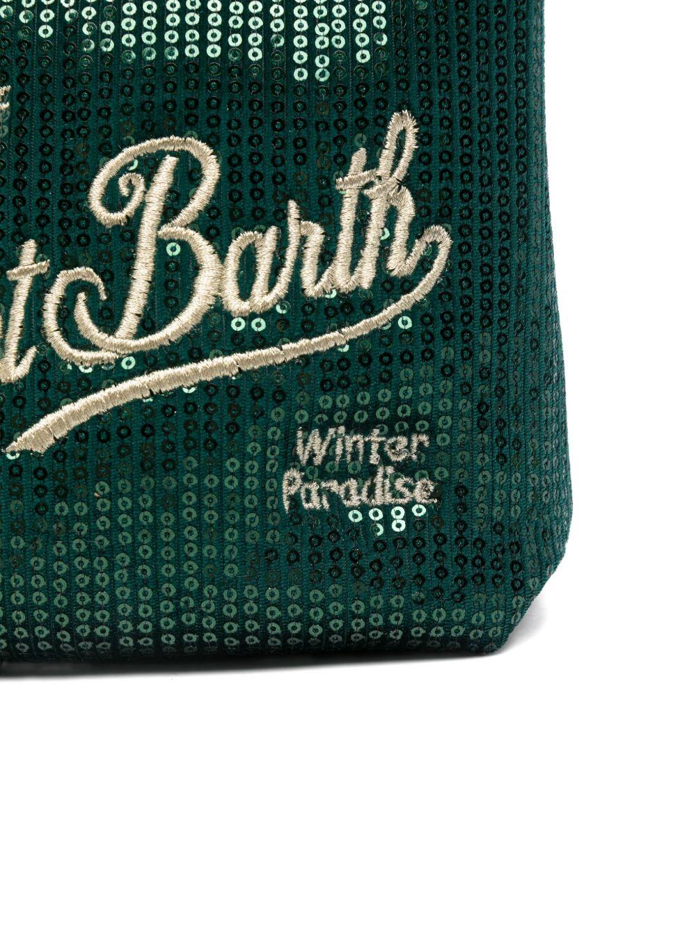 Pochette Aline per bambina MC2 Saint Barth Kids verde con decorazione in paillettes ALI0030 00302I MC2 ST. BARTH KIDS 