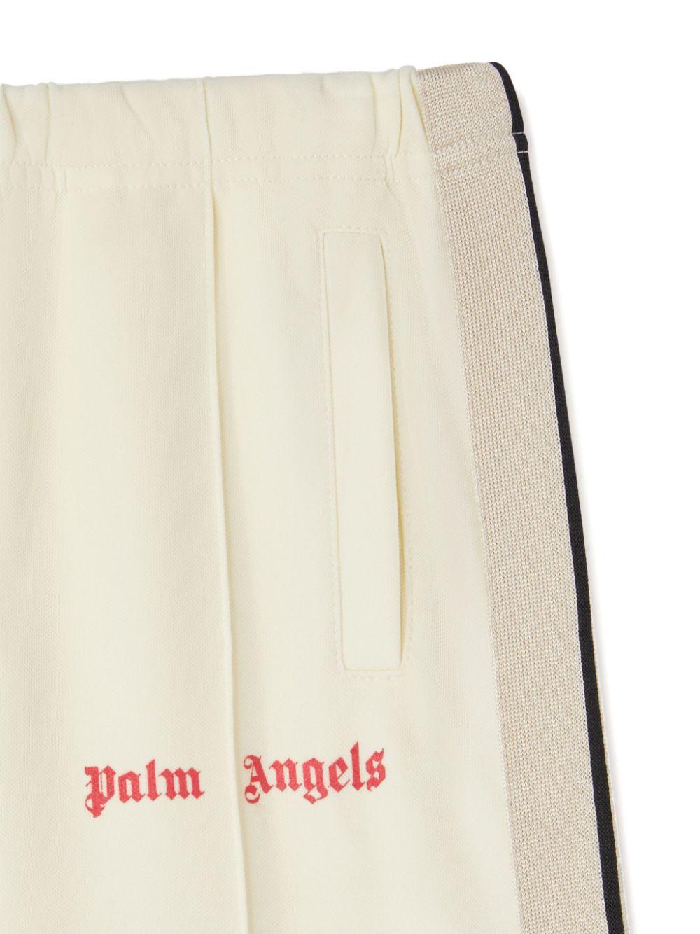 Pantaloni sportivi ampi con stampa per bambina Palm Angels Kids bianco con dettaglio con fascia PGCJ006C99FAB002 0429 PALM ANGELS KIDS 