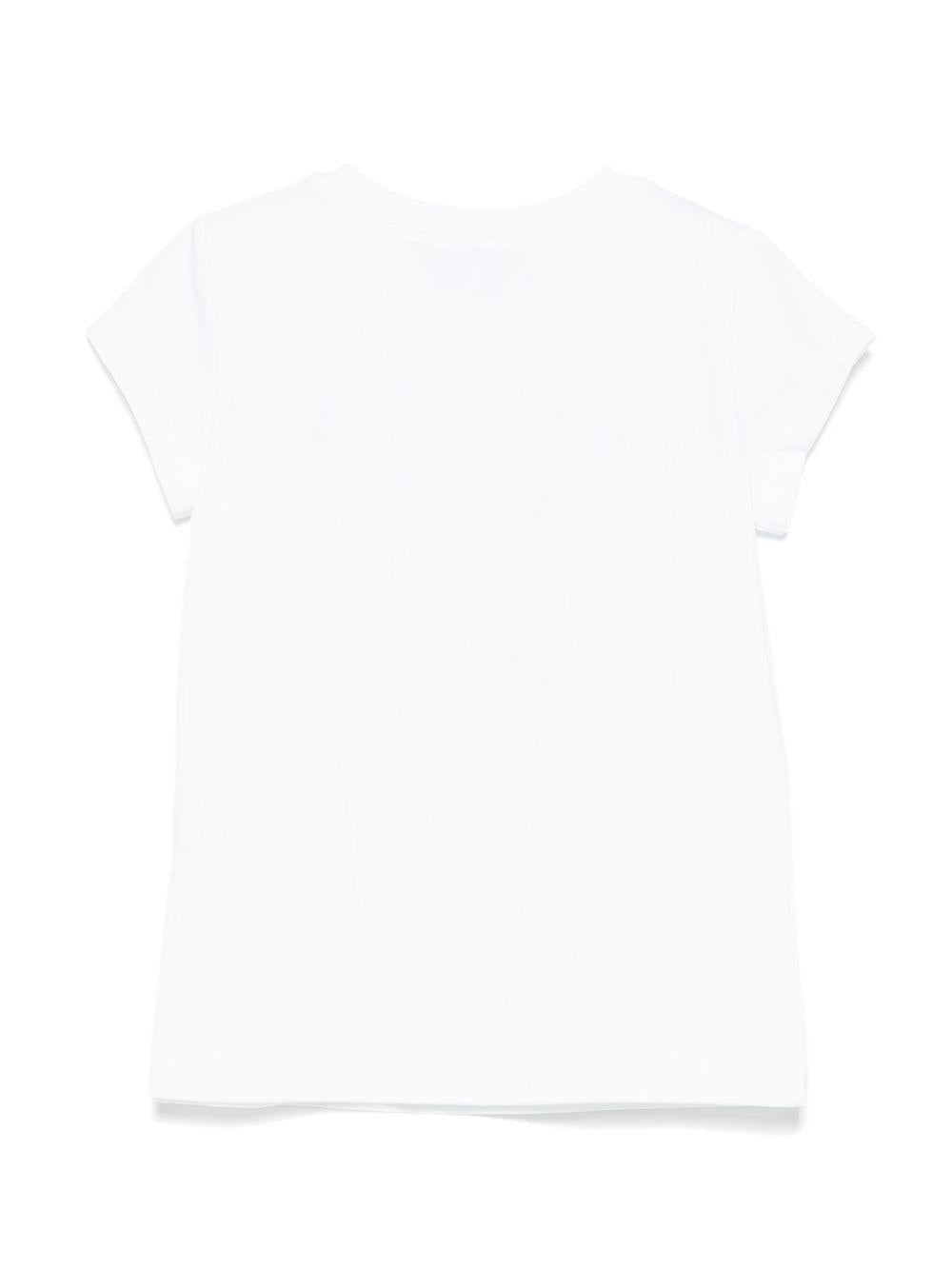 T-shirt per bambina Monnalisa bianco con decorazione di cristalli 19E617 5001 0099 MONNALISA 