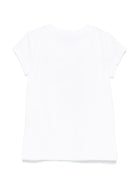 T-shirt per bambina Monnalisa bianco con decorazione di cristalli 19E617 5001 0099 MONNALISA 