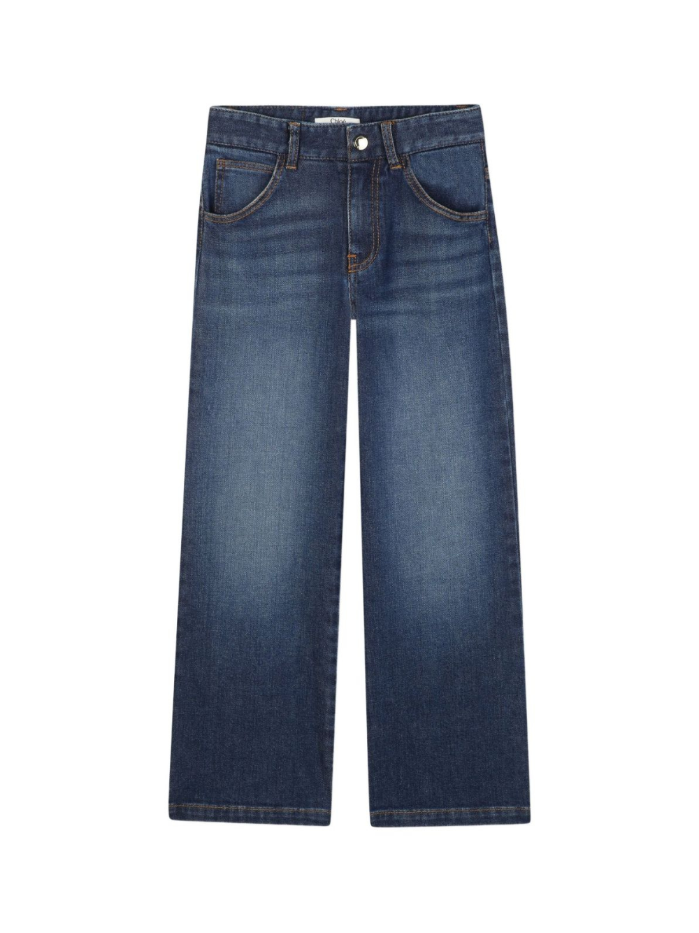 Jeans per bambina Chloé Kids denim con baffatura C20633 Z10 CHLOE' KIDS 