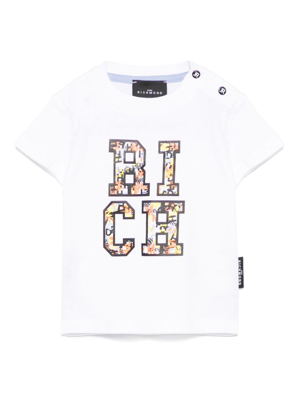 T-shirt per neonato John Richmond Junior bianco con logo RIP25051TS WHITE JOHN RICHMOND JUNIOR 