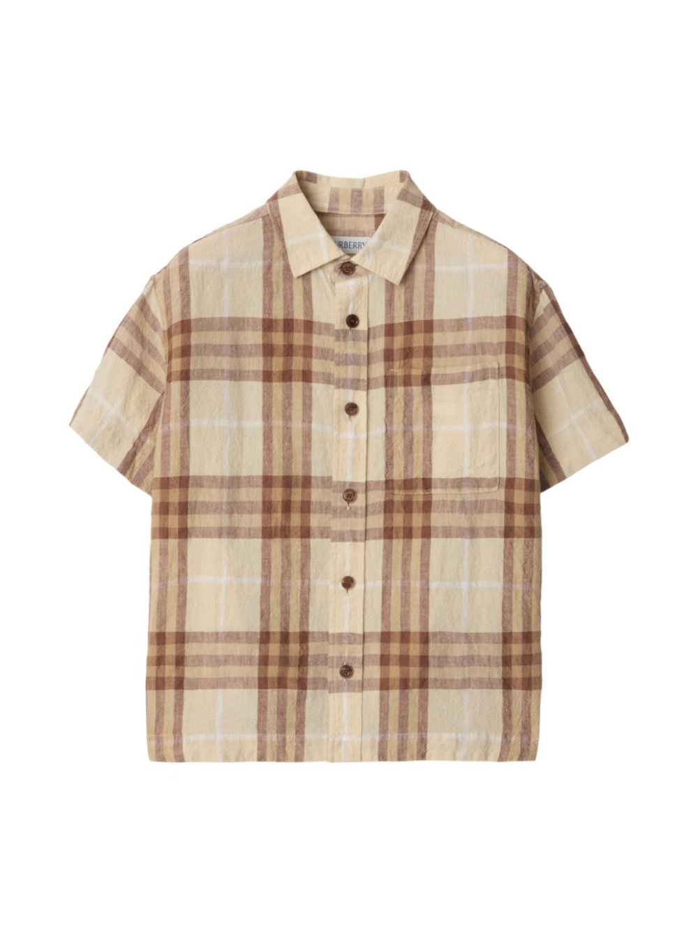 Camicia per bambino Burberry Kids beige con motivo a quadri 8100045 C1737 BURBERRY KIDS 