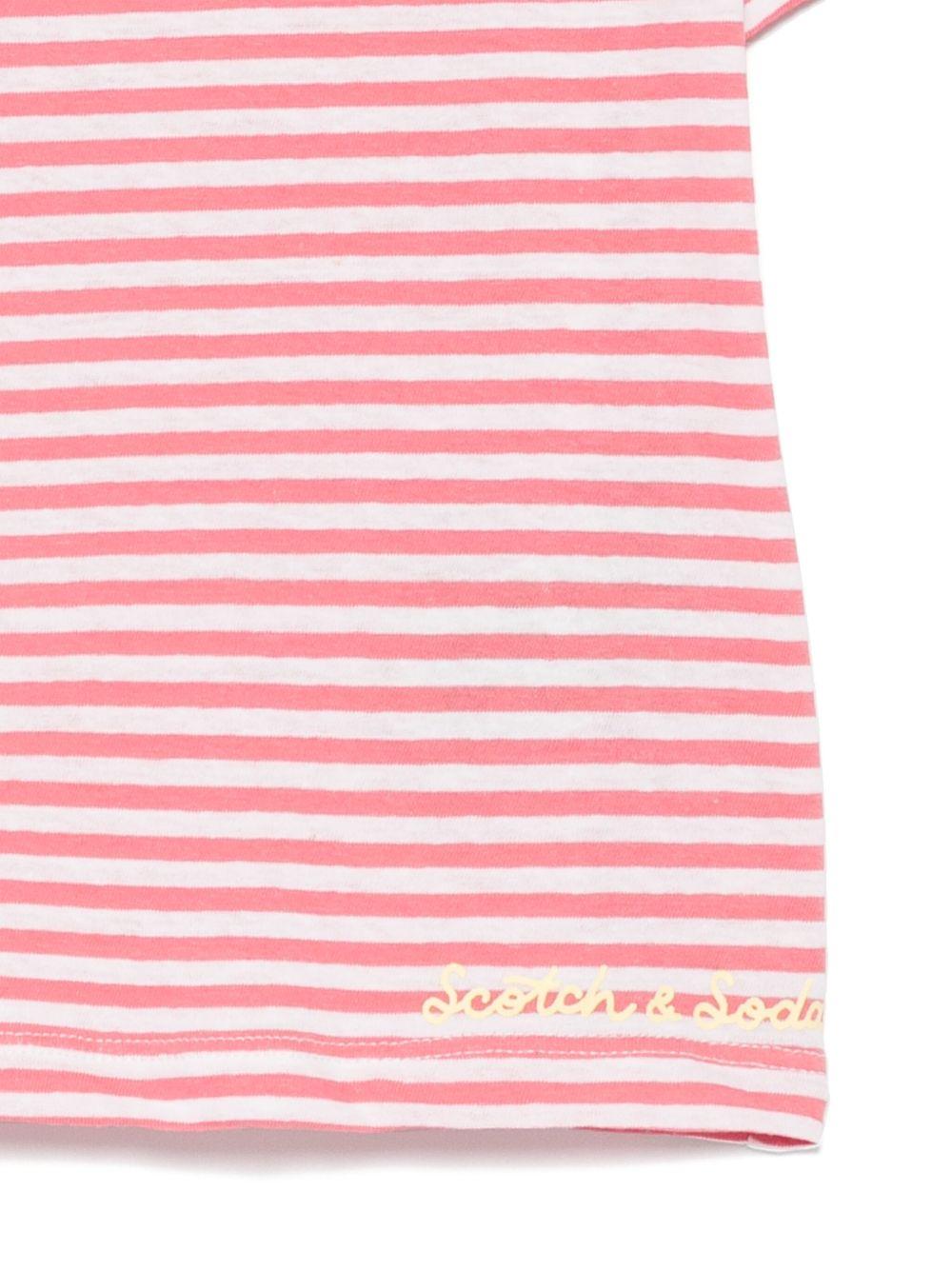 T-shirt per bambina Scotch & Soda Kids rosa a righe 179362 650 SCOTCH&SODA 